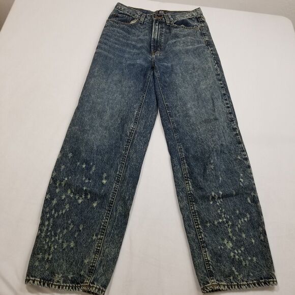 Urban Outfitters BDG Jeans Womens 29 Blue High Rise Baggy Skater Acid Distressed - Picture 12 of 12